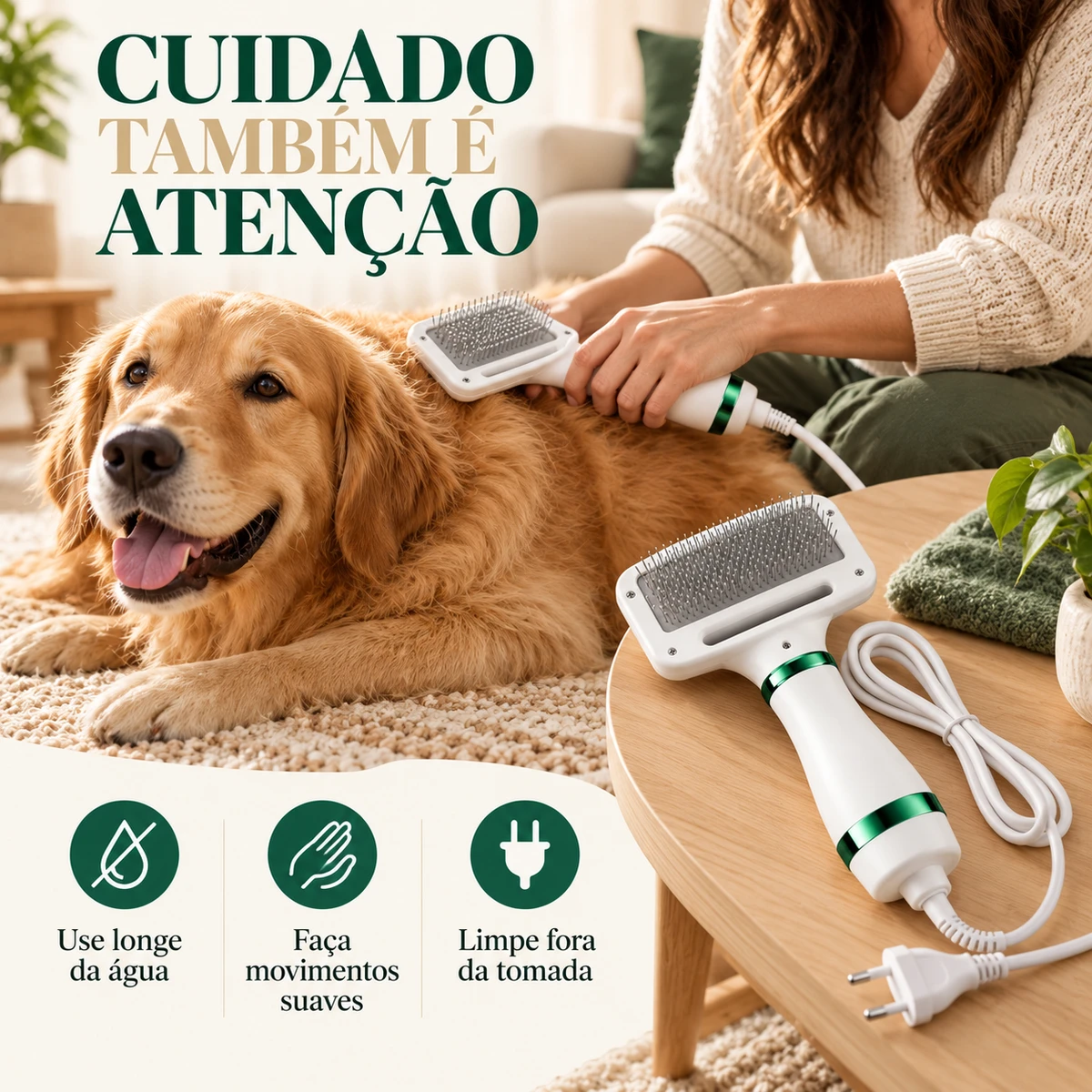 Como usar, transportar ou conservar Escova Secadora Pet 2 em 1